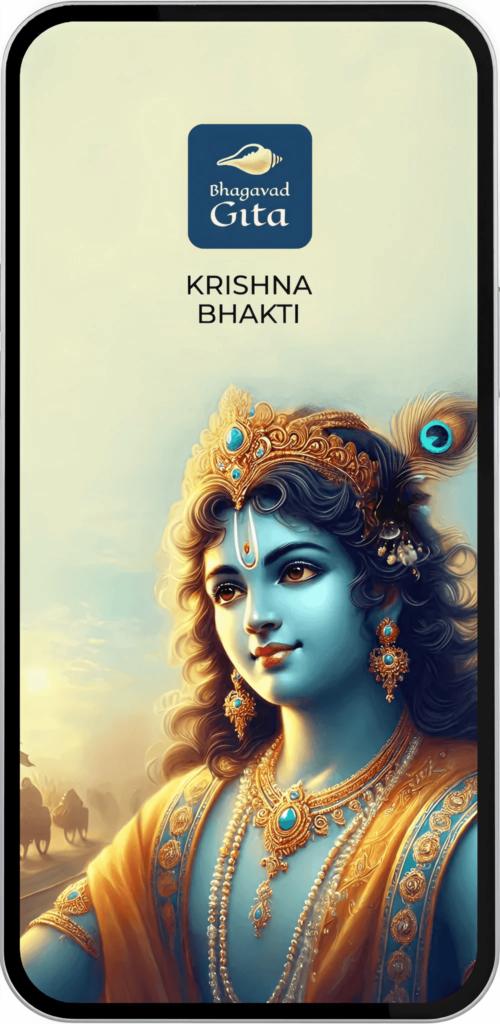 Krishna Bhakti app on mobile phone