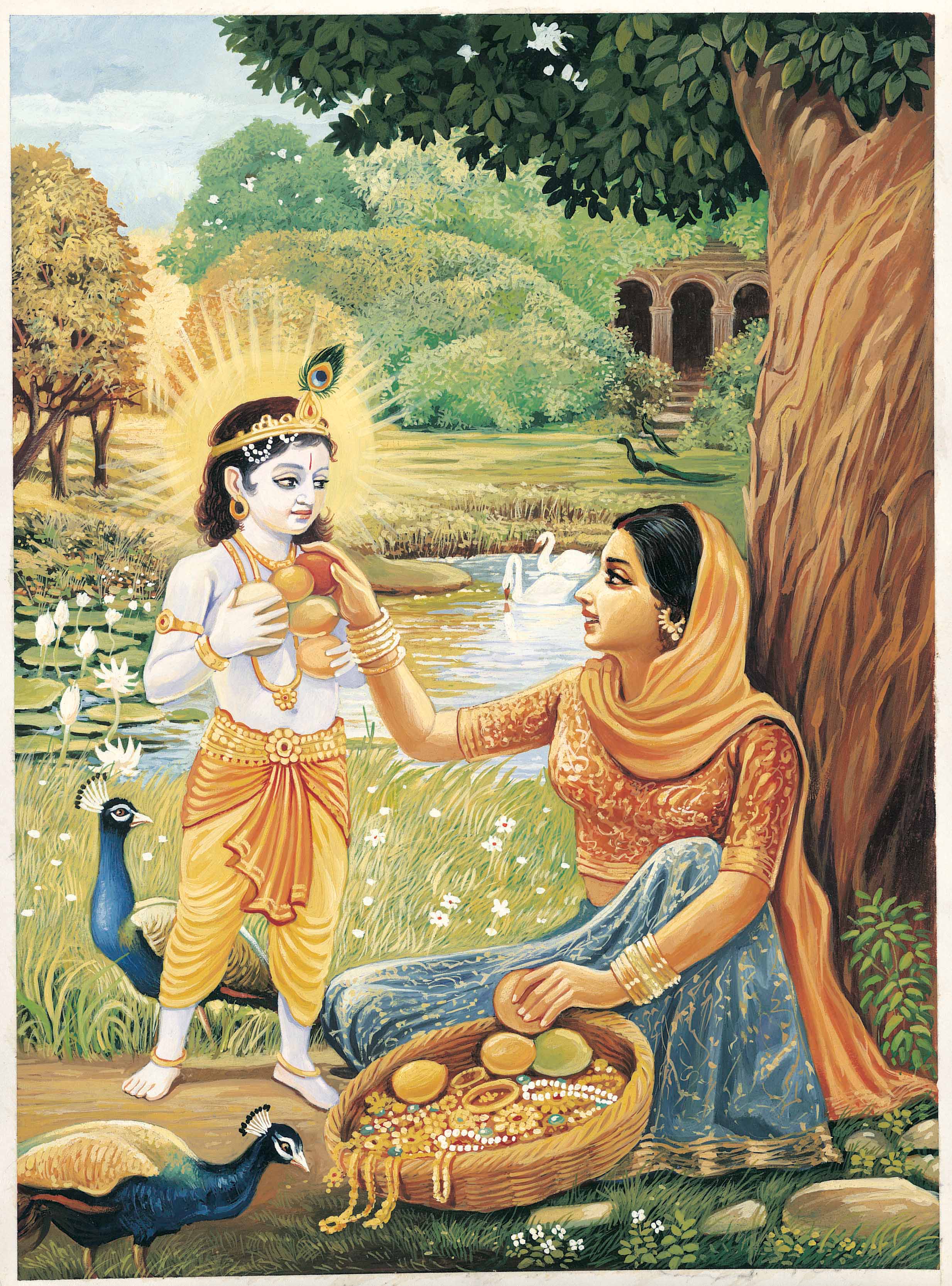 Krishna and fruitseller