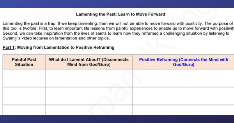 Tool to Stop Lamenting the Past & Move Forward