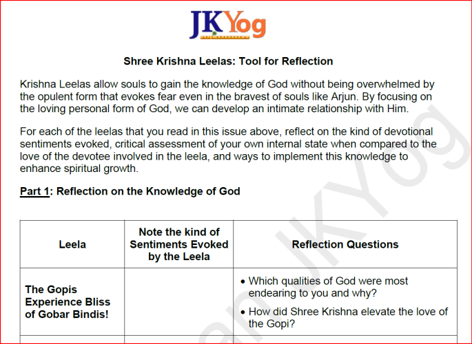 Shree Krishna Leelas: Tool for Reflection