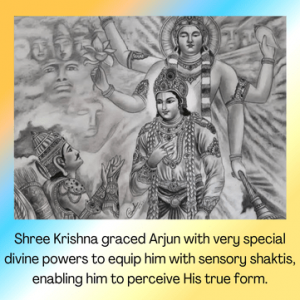 "Shree Krishna Graces Arjun"