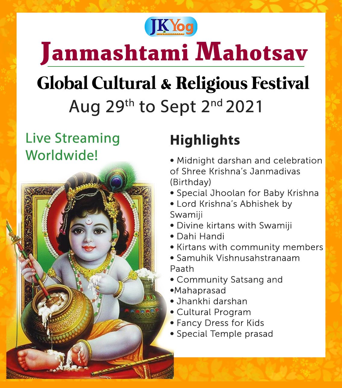 JKYog Janmashtami Celebration  2021